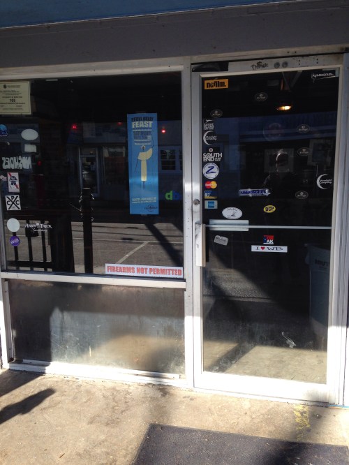 Firearms Not Permitted Sticker in Window